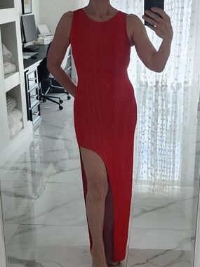 Lovers + Friends Red High-Slit Maxi Dress